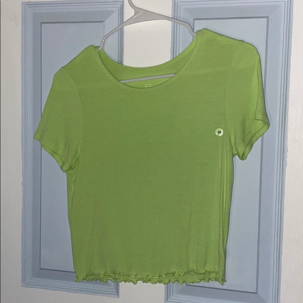 Lime Green Ribbed babygirl tee